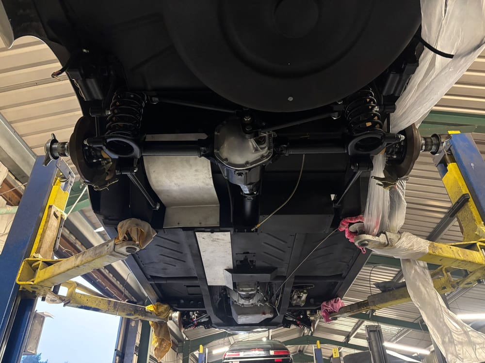 The fully finished underside on the lift.